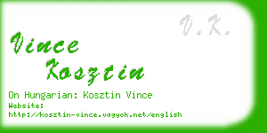 vince kosztin business card
